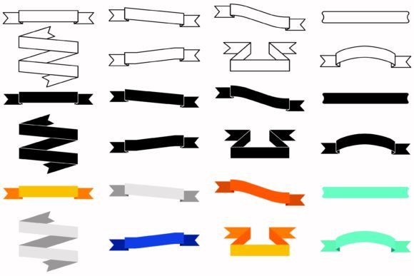 Banner Collection Icons Template: Graphics & Web Elements