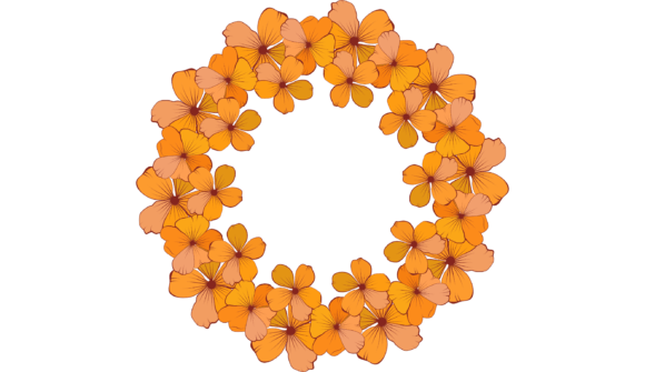 Bright Round Flower Frame SVG: Graphics & Web Elements