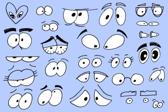 Cartoon Eyes Expression Collection: Graphics & Web Elements