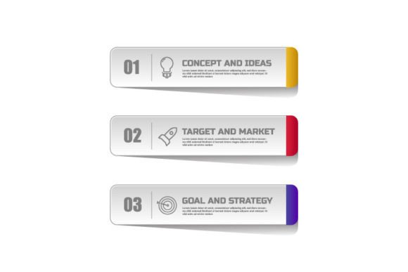 Creative Infographic Three Step Template: Graphics & Web Elements