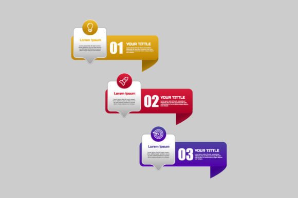 Creative Infographic Three Steps Isolate: Web Elements & Graphics
