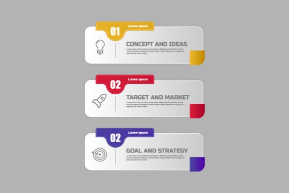 Creative Infographic Three Steps Vector: Web Elements & Graphics