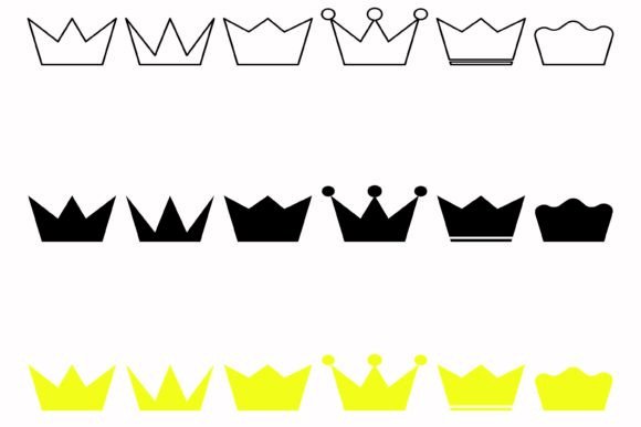 Crown Collection Set Icons: Graphics & Web Elements