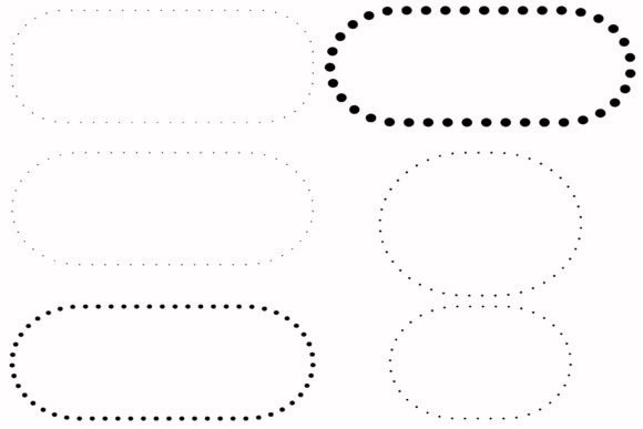 Dotted Oblong Oval Line Thin Thick Graphics