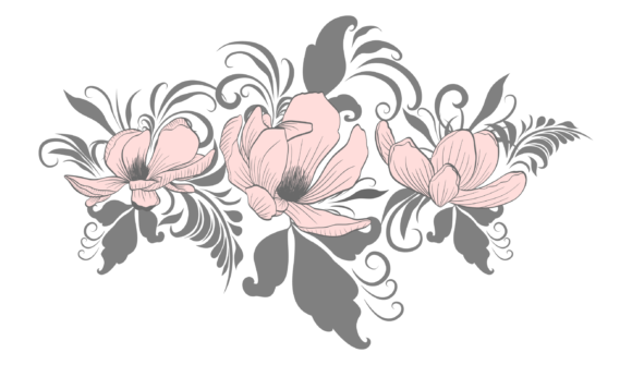 Flower Divider SVG Magnolia: Graphics & Web Elements
