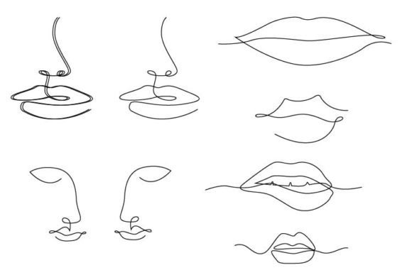 Girl Line Art Collection: Graphics & Web Elements for Editorial Publishing