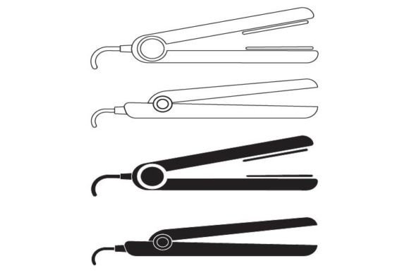 Hair Straightener Icon Collection Vector: Web Elements & Graphics