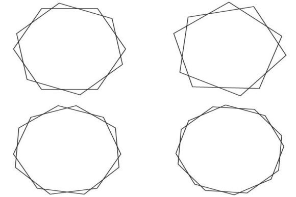 Hexagonal Frame Line Art Collection: Graphics & Web Elements