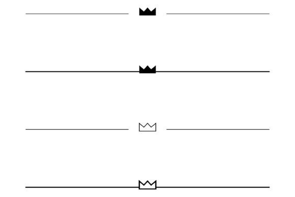 Horizontal Divider Line Collection Crown: Graphics & Web Elements