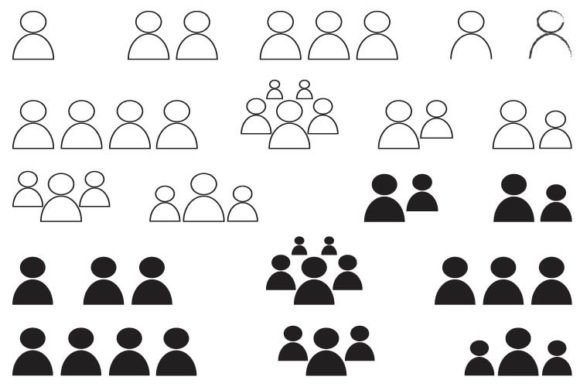 Human Silhouette Line Art Collection: Graphics & Web Elements