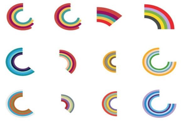 Rainbow Infographic Semi Circle Arc