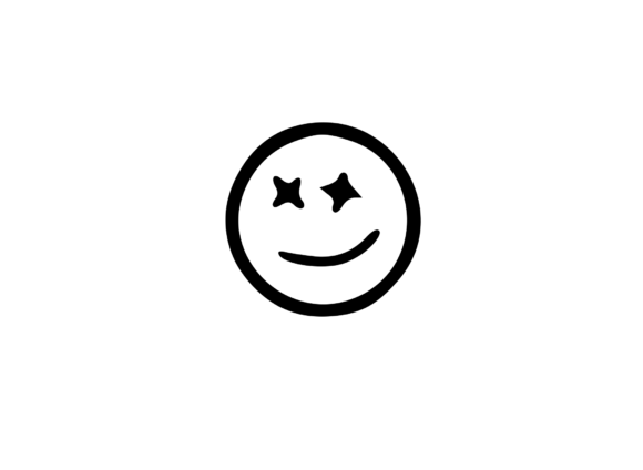Star Eyed Digital Emoji Social Icon: Graphics & Web Elements