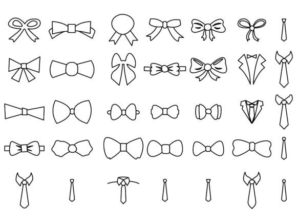 Tie Ribbon Bow Collection: Graphics & Web Elements