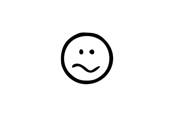 Worried Digital Emoji Social Icon: Web Elements & Graphics